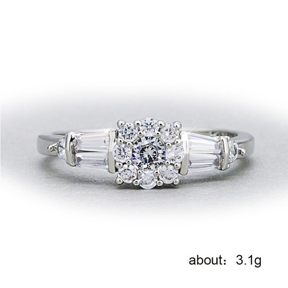 🎊Refine Engagement Sun Flower Pure Zircon Rings for Women, EVGG1235 - Picture 3 of 4